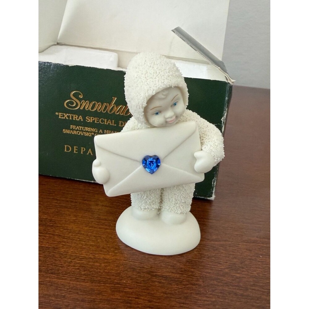 Department 56 Vintage Extra Special Delivery Sapphire September Snowbabies